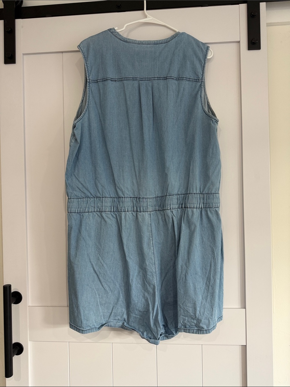 torrid Light Blue Sleeveless Denim Romper with Drawstring - Picture 5 of 5